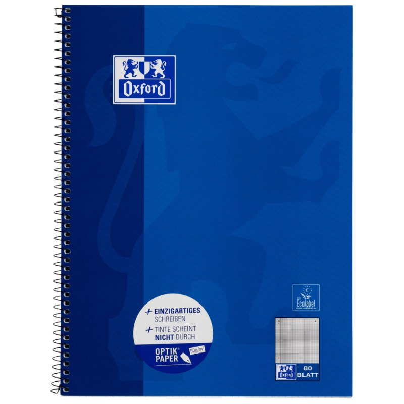 Oxford cahier format A4+, blanc, orange, 80 feuilles