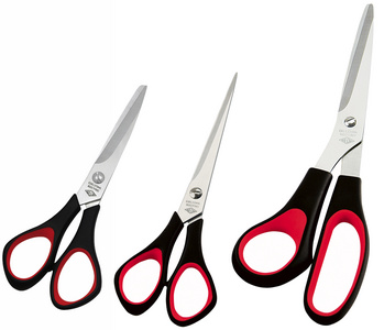 WEDO universele schaar voor linkshandigen, puntig, zwart/rood, 160 mm