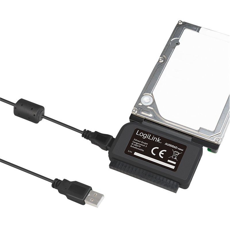 LogiLink USB 2.0 naar SATA en IDE adapterkabel, 1,2 m, 480 Mbit/s