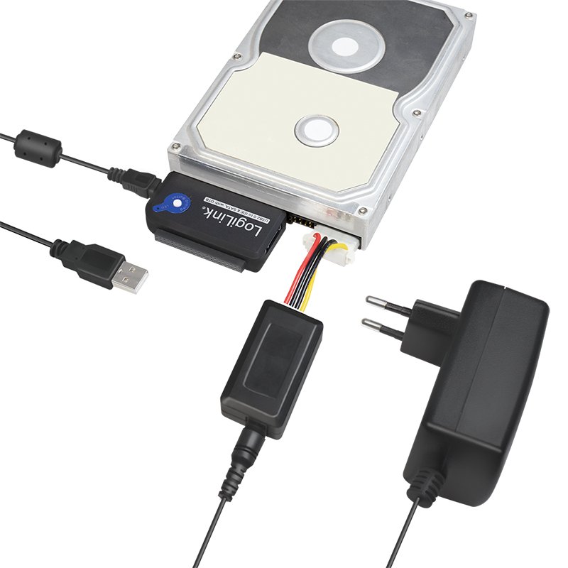LogiLink USB 2.0 naar SATA en IDE adapterkabel, 1,2 m, 480 Mbit/s