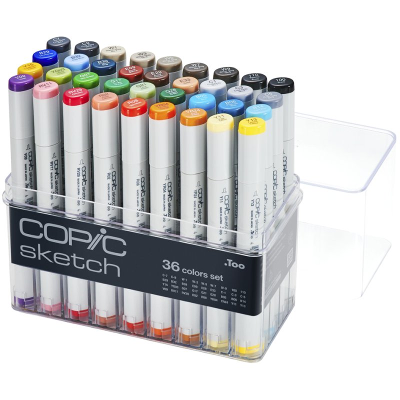 COPIC Sketch marker set Basic, refillable, alcohol-based, 36 pieces