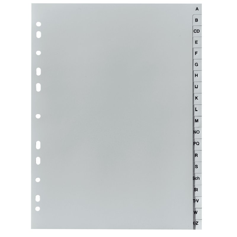 herlitz tabindexen A-Z A4, grijs, PP-folie, volledig dekkend