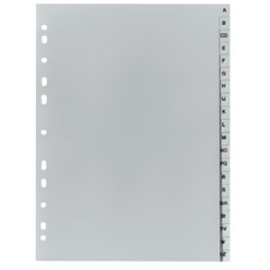 herlitz tabindexen A-Z A4, grijs, PP-folie, volledig dekkend