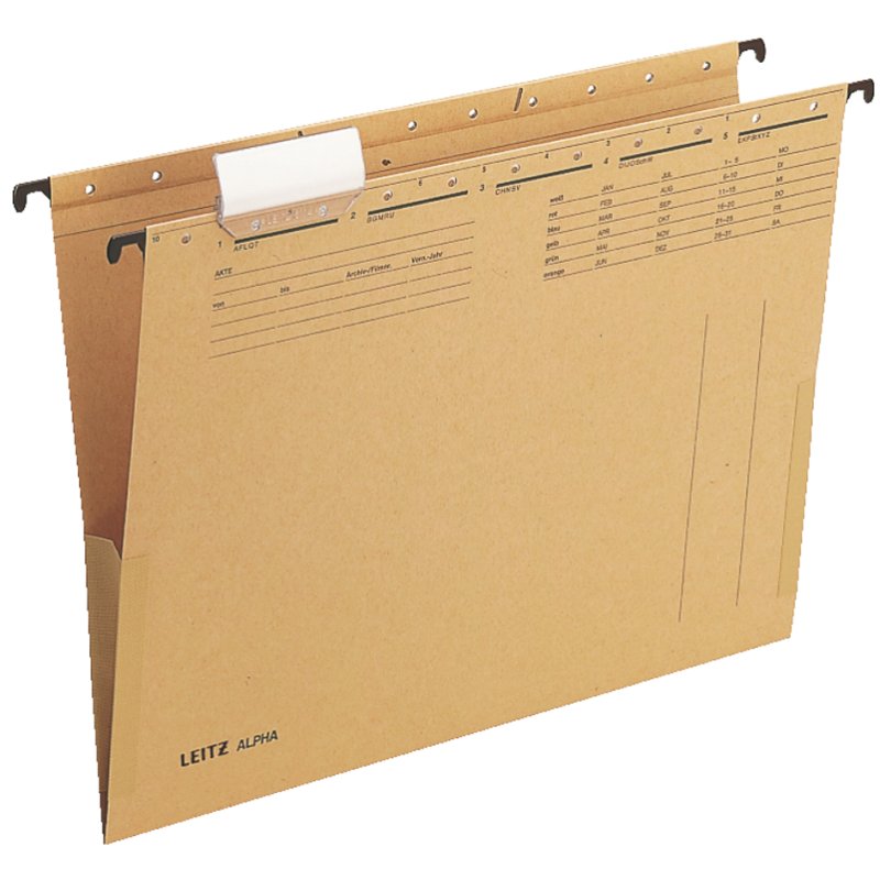 Leitz Alpha dossier suspendu A4, carton kraft, avec onglets, 10 pièces