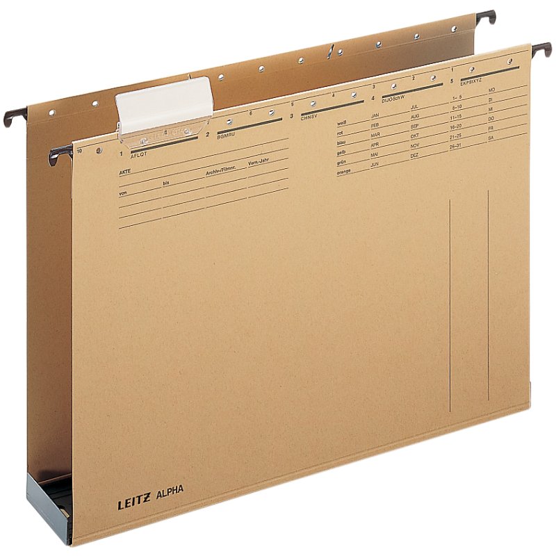 Leitz Alpha dossiers suspendus A4, couleur kraft, largeur de fond 60 mm, 15 pièces
