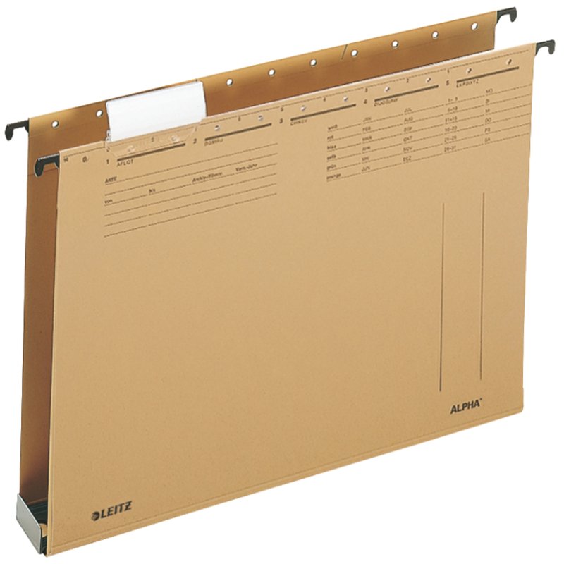 Leitz Alpha dossiers suspendus A4, couleur kraft, largeur de fond 60 mm, 15 pièces