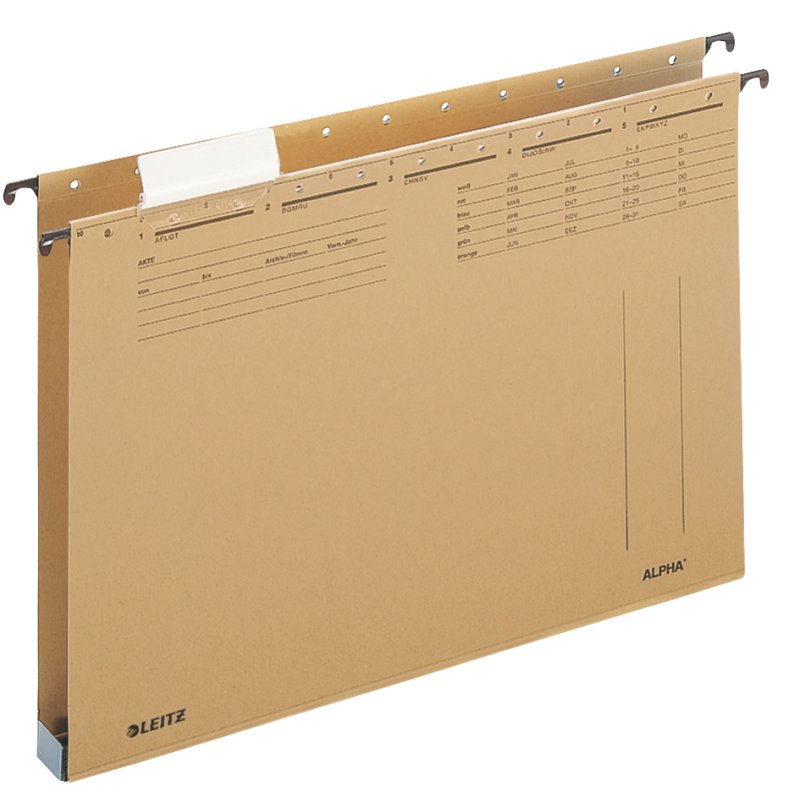 Leitz Alpha dossiers suspendus A4, couleur kraft, largeur de fond 60 mm, 15 pièces