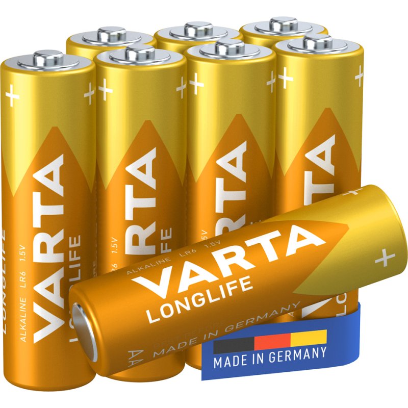 VARTA Piles alcalines AA Mignon LR6, 1,5V, 8 pièces
