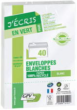 GPV enveloppen C6 114×162 mm, wit gerecycled, 40 stuks