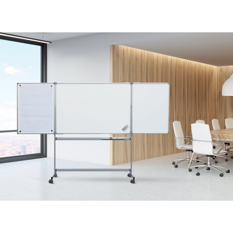MAUL tableau blanc mobile pliant MAULpro, magnétique, effaçable, 1500×1000 mm