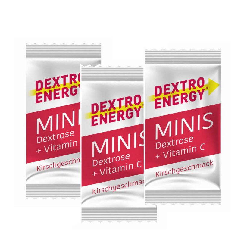 HELLMA Dextro Energy Minis sucre de raisin, goût cerise, 300 pièces, pot transparent