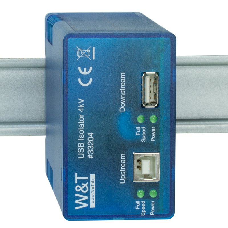 W&T Isolateur USB Industrie, 4 kV, isolation galvanique, fixation rail DIN