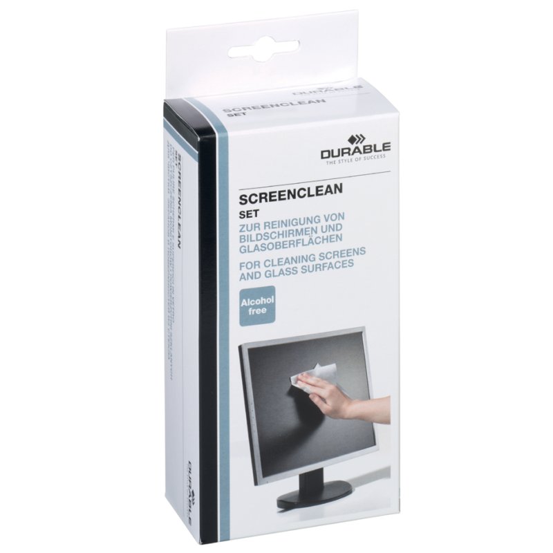DURABLE screen cleaning set SCREENCLEAN SET, monitors and laptops, 125 ml pump spray