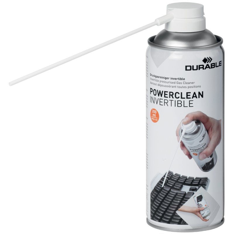 DURABLE nettoyant à air comprimé POWERCLEAN INVERTIBLE, réversible, 200 ml