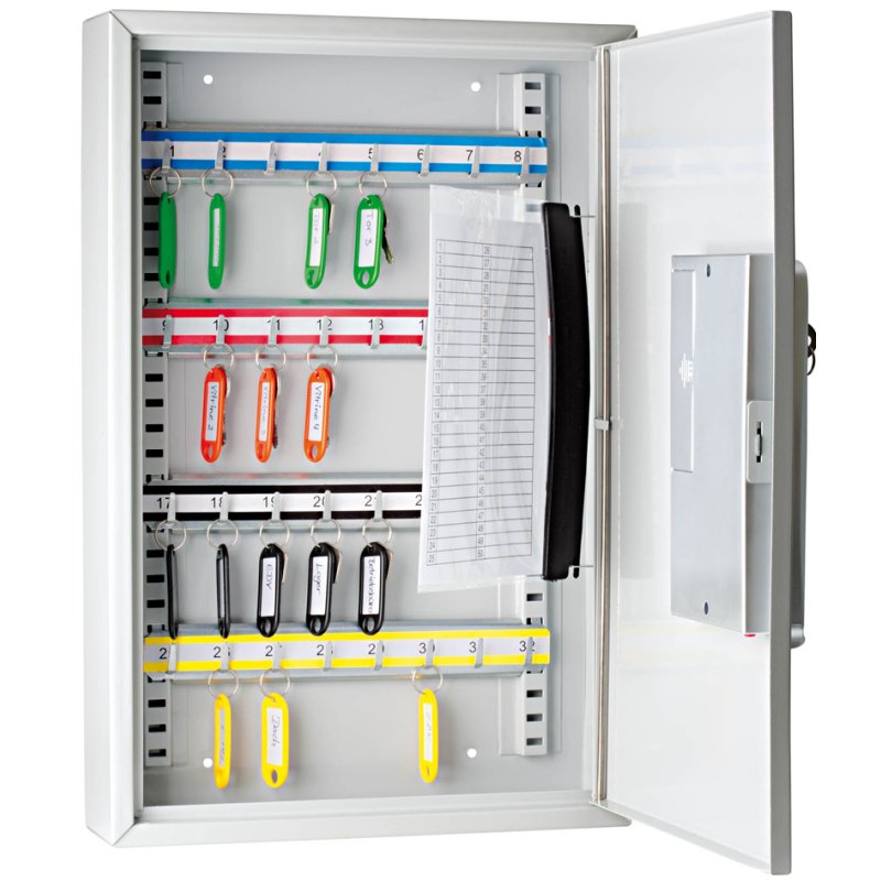 WEDO armoire à clés avec serrure électronique, 21 clés, gris clair