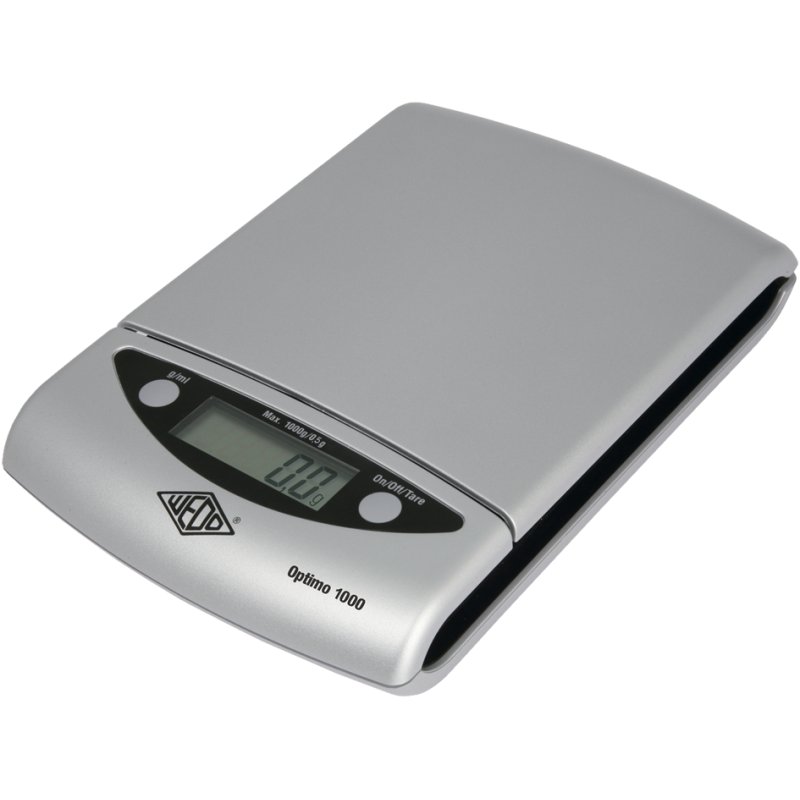 WEDO elektronische precisieweegschaal Optimo 1000, 1 kg, zilver, 0,5 g verdeling