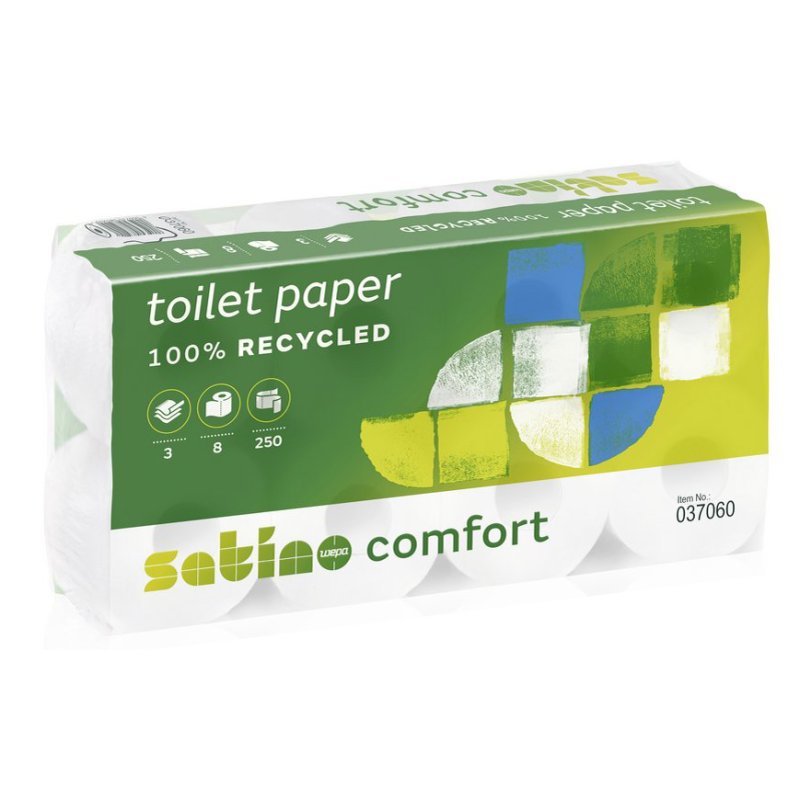 Satino by Wepa toiletpapier Comfort, 3-laags, hooggwit, 8 rollen van 250 vel