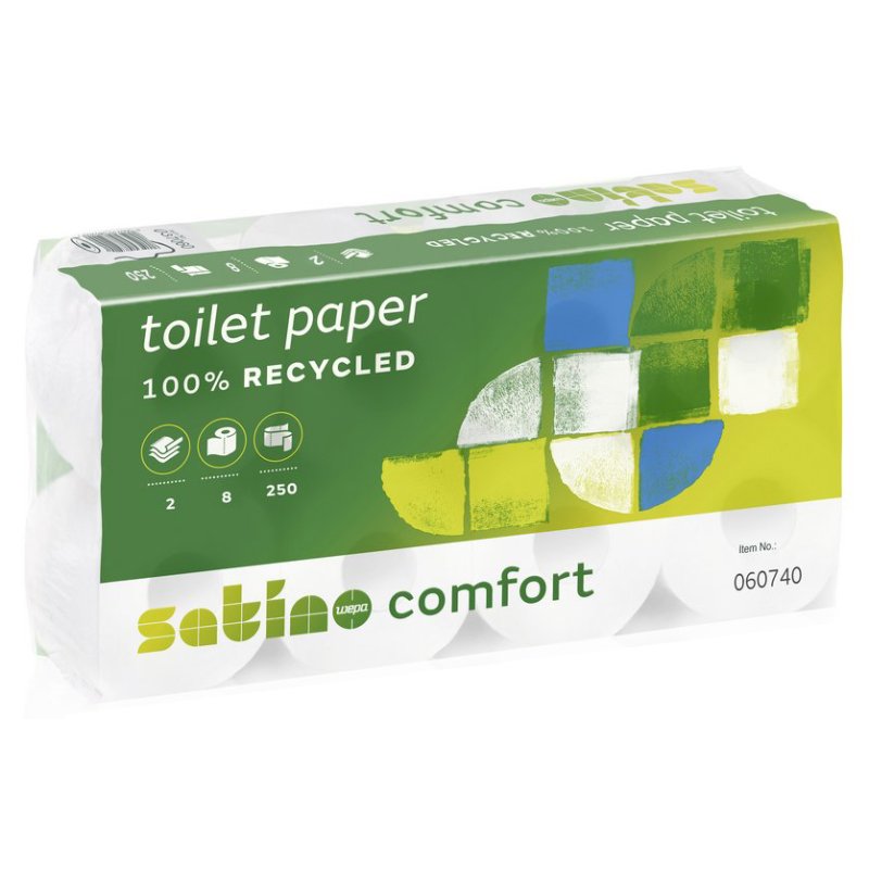 Satino by Wepa toiletpapier Comfort, 3-laags, hooggwit, 8 rollen van 250 vel