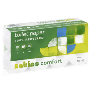Satino by Wepa toiletpapier Comfort, 3-laags, hooggwit, 8 rollen van 250 vel