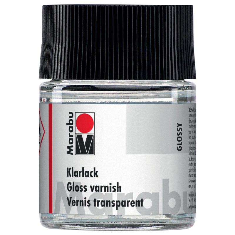 Marabu hoogglans blanke lak, kleurloos, oplosmiddelbasis, 50 ml