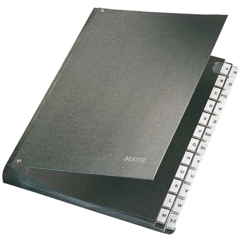 LEITZ classeur de bureau A4, A-Z, 24 compartiments, noir