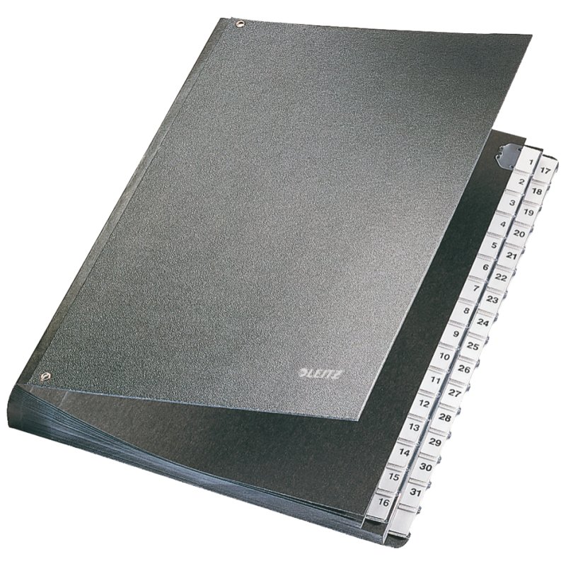 LEITZ classeur de bureau A4, A-Z, 24 compartiments, noir