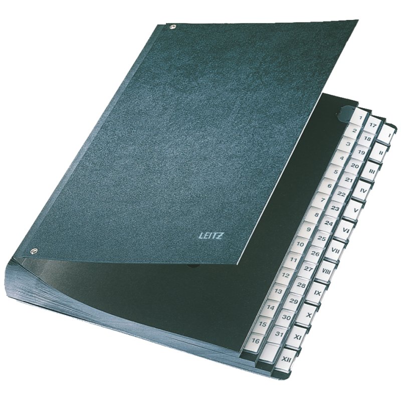 LEITZ classeur de bureau A4, A-Z, 24 compartiments, noir