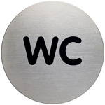 DURABLE pictogram WC, diameter 83 mm, zilver, zelfklevend
