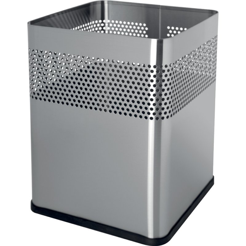 helit stalen prullenbak 'the dot', 18 liter, zwart, 24×24×32,5 cm