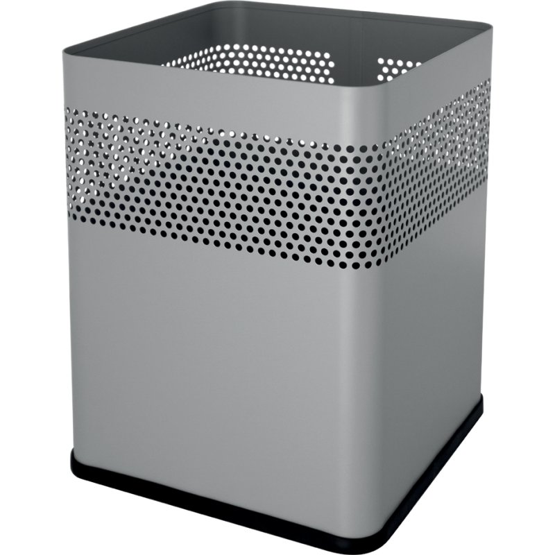 helit stalen prullenbak 'the dot', 18 liter, zwart, 24×24×32,5 cm