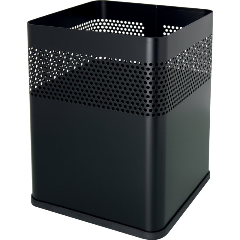 helit stalen prullenbak 'the dot', 18 liter, zwart, 24×24×32,5 cm
