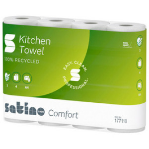 satino by wepa keukenrol Comfort, 3-laags, hochwit, 4 rollen
