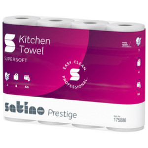 satino by wepa keukenrol Prestige, 3-laags, hochwit, 4 rollen