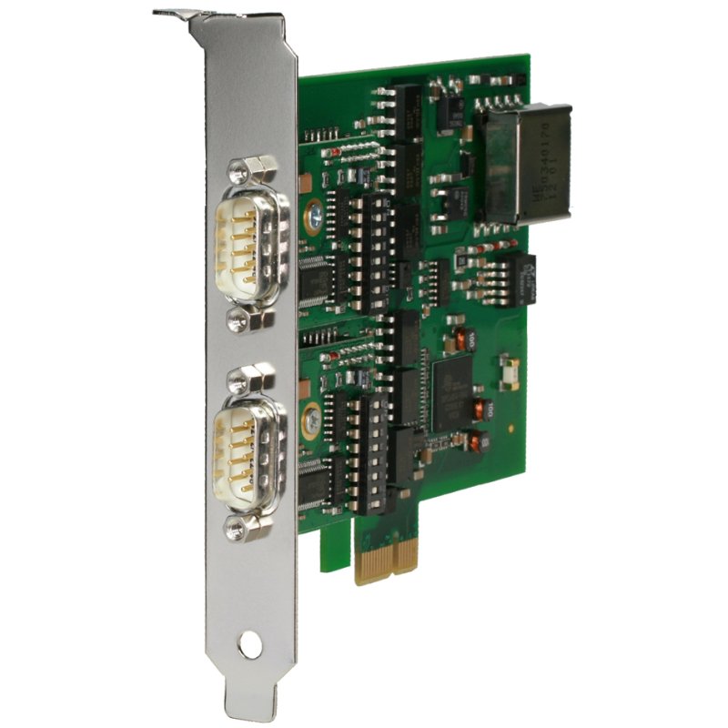 W&T PCI Express card 2x RS232/422/485, galvanically isolated, 120×120 mm