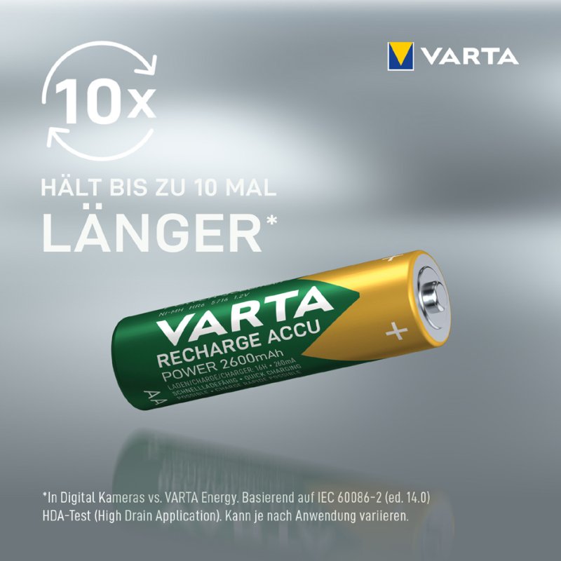 VARTA oplaadbare AA batterijen Ready2Use, NiMH 2600 mAh, 2 stuks