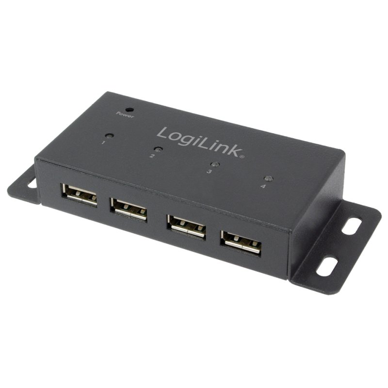 LogiLink Concentrateur USB 2.0, 4 ports, montage murale, 480 Mbit/s