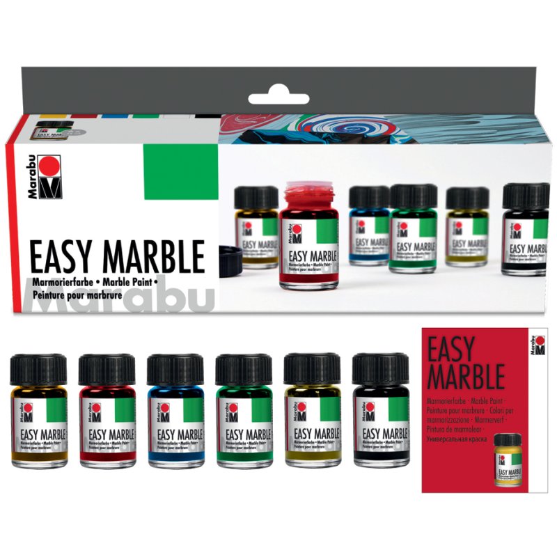 Marabu marmereerkleurenset Easy Marble, 6 kleuren, 6×15 ml