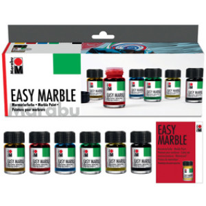 Marabu marmereerkleurenset Easy Marble, 6 kleuren, 6×15 ml