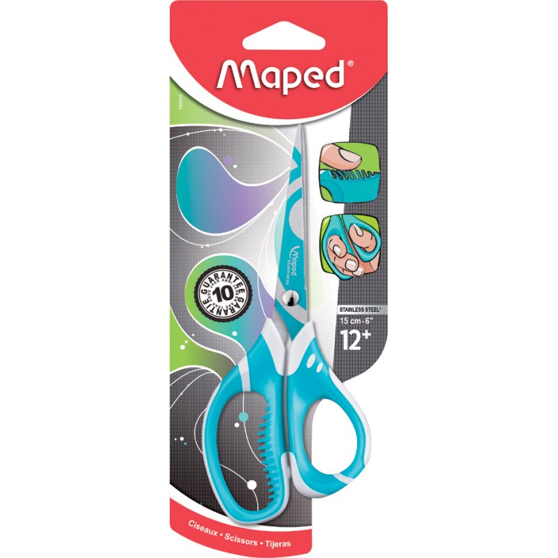 Maped ciseaux enfant Zenoa Sensitiv, pointu, 150 mm, acier inoxydable brossé