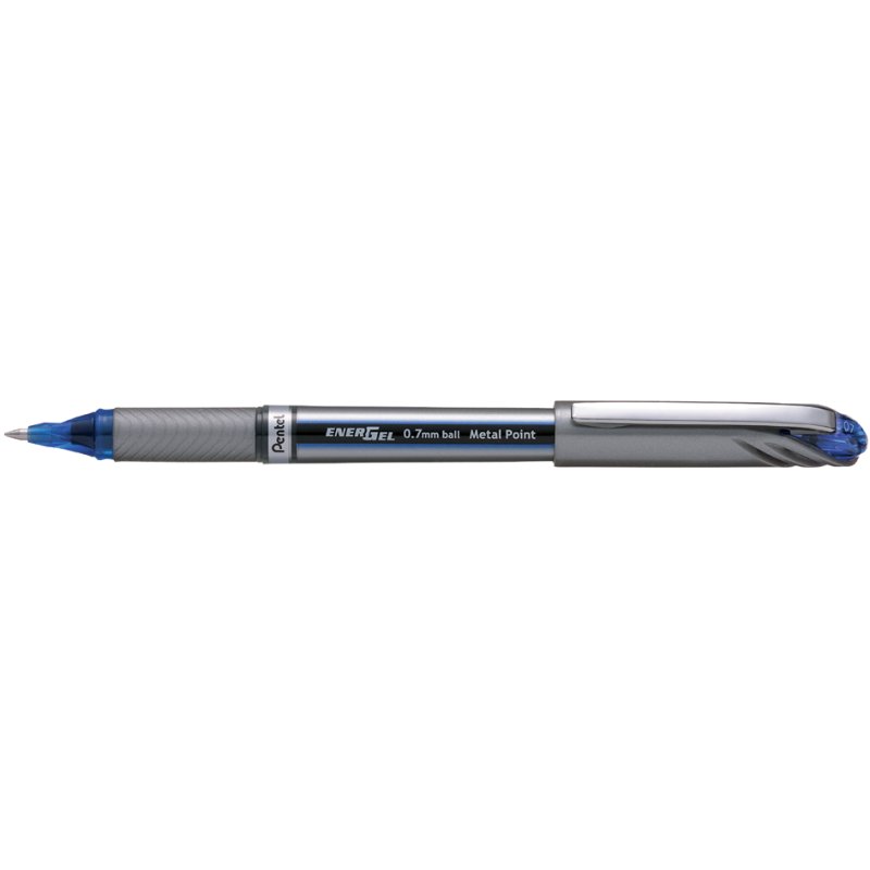Pentel EnerGel XM BL27 rollerpen, blauw, 0,35 mm, grijs