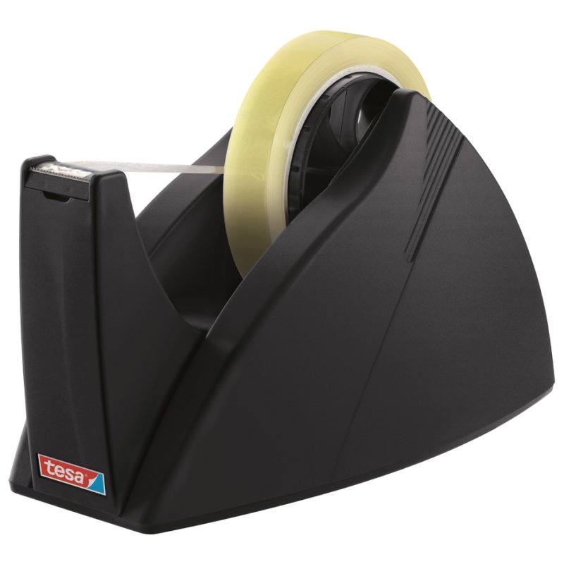 tesa dérouleur de ruban adhésif Easy Cut Professional, noir, 25 mm × 66 m, avec lame dentelée