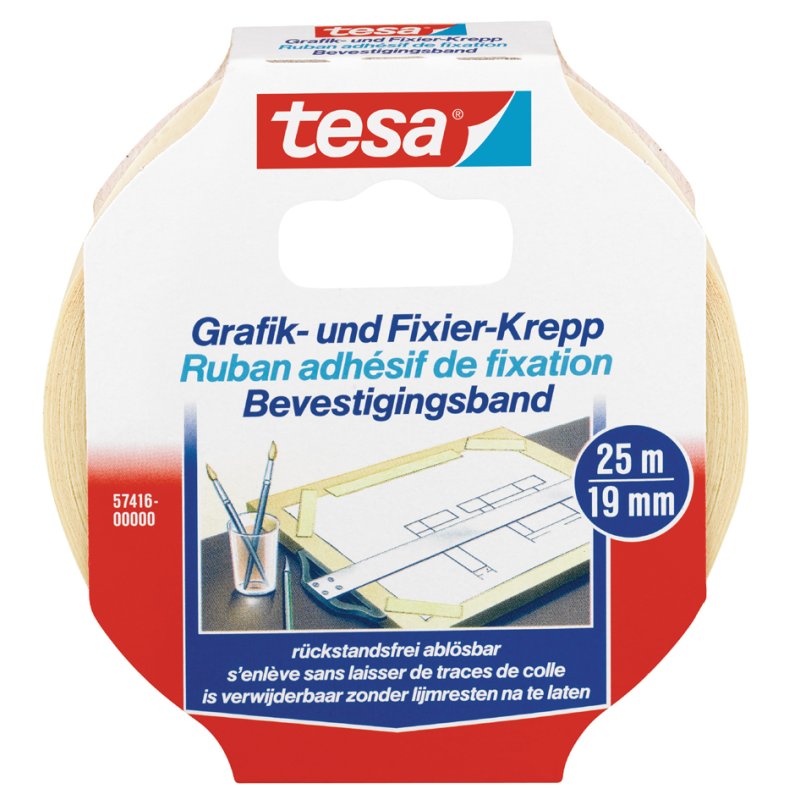 tesa Ruban de masquage pour travail graphique, 19 mm × 25 m, sans résidu