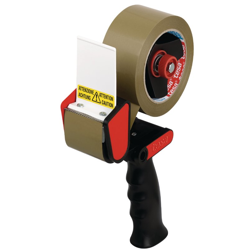 tesa dérouleur à main Classic ruban d'emballage, jusqu'à 55 mm, noir/rouge