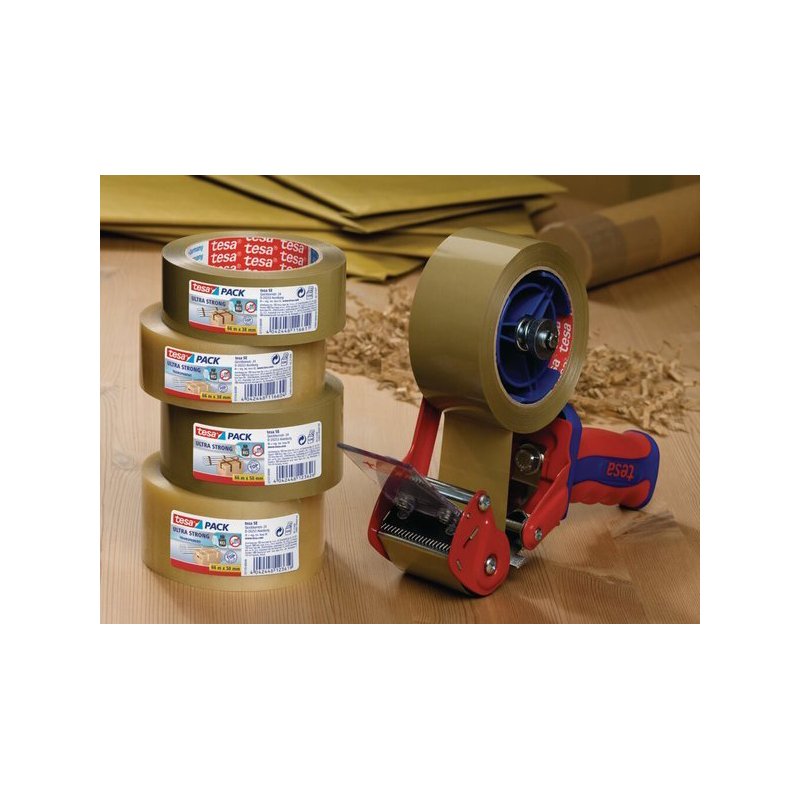 tesa tesapack Ultra Strong verpakkingstape, transparant, 50 mm × 66 m