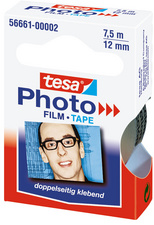 tesa foto plakband dispenser, dubbelzijdig, 12 mm × 7,5 m, transparant