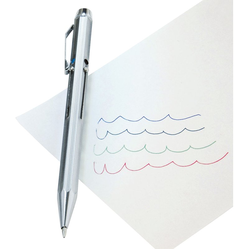 WEDO stylo à quatre couleurs avec mécanisme coulissant, chrome, 4 couleurs