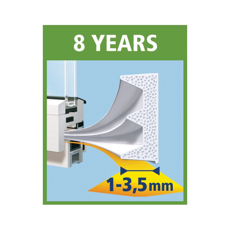 tesa MOLL CLASSIC joint en E-profil caoutchouc, blanc, 9 mm × 10 m