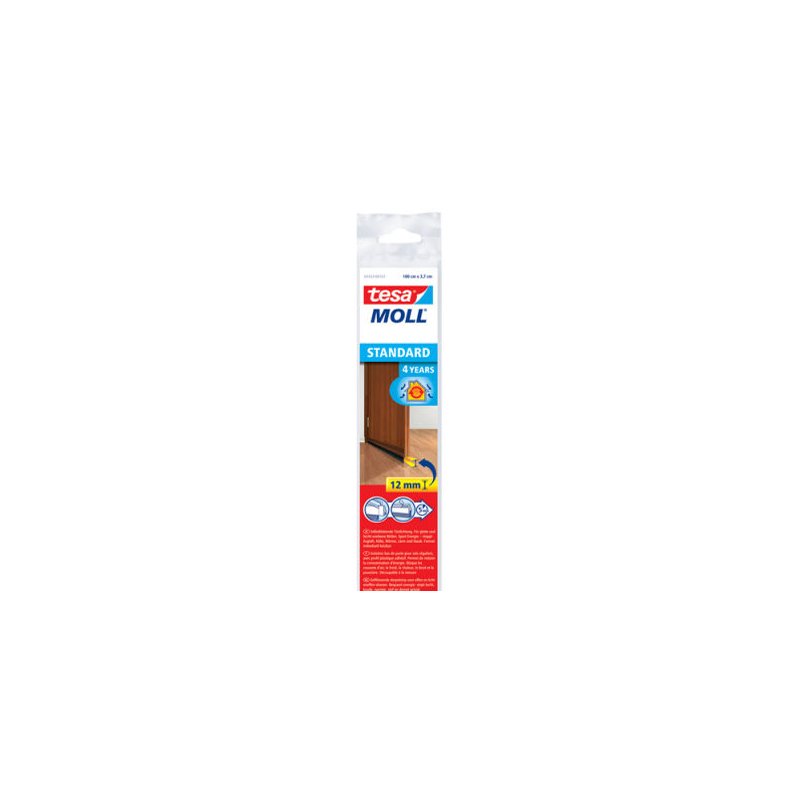 tesa Moll joint de porte transparent, 37 mm × 1 m, bord brosse