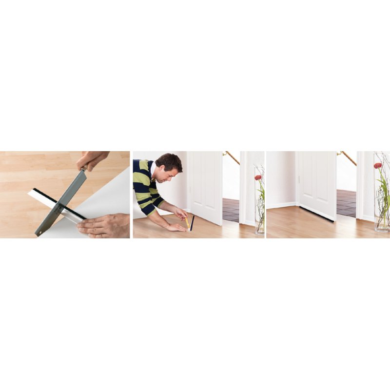 tesa Moll joint de porte, blanc, 43 mm × 1 m, avec brosse