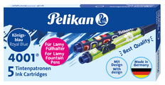 Pelikan navulinktpatronen, uitwisbaar, koningsblauw, 5 stuks